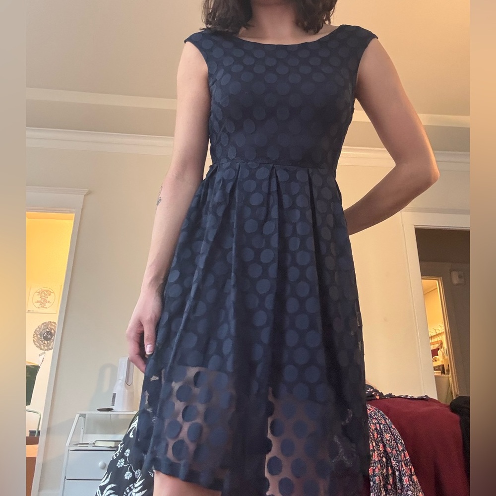Navy Polka Dot Dress 💙